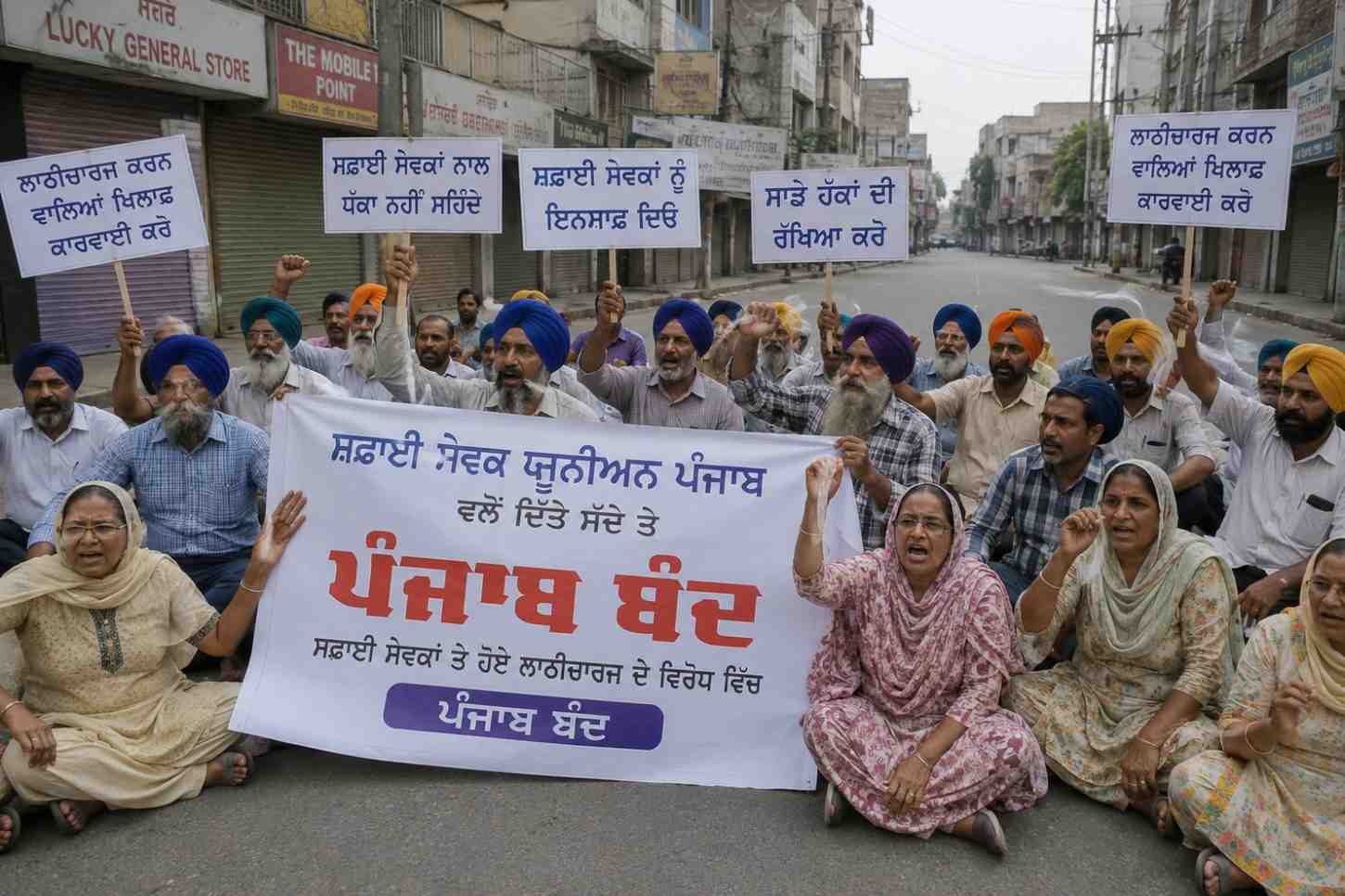 ਪੰਜਾਬ ਬੰਦ ਦਾ ਅਸਰ: ਕਈ ਸ਼ਹਿਰਾਂ ਵਿੱਚ ਬਾਜ਼ਾਰ ਬੰਦ, ਸਫ਼ਾਈ ਕਰਮਚਾਰੀਆਂ ਦੇ ਰੋਸ ਪ੍ਰਦਰਸ਼ਨ ਜਾਰੀ