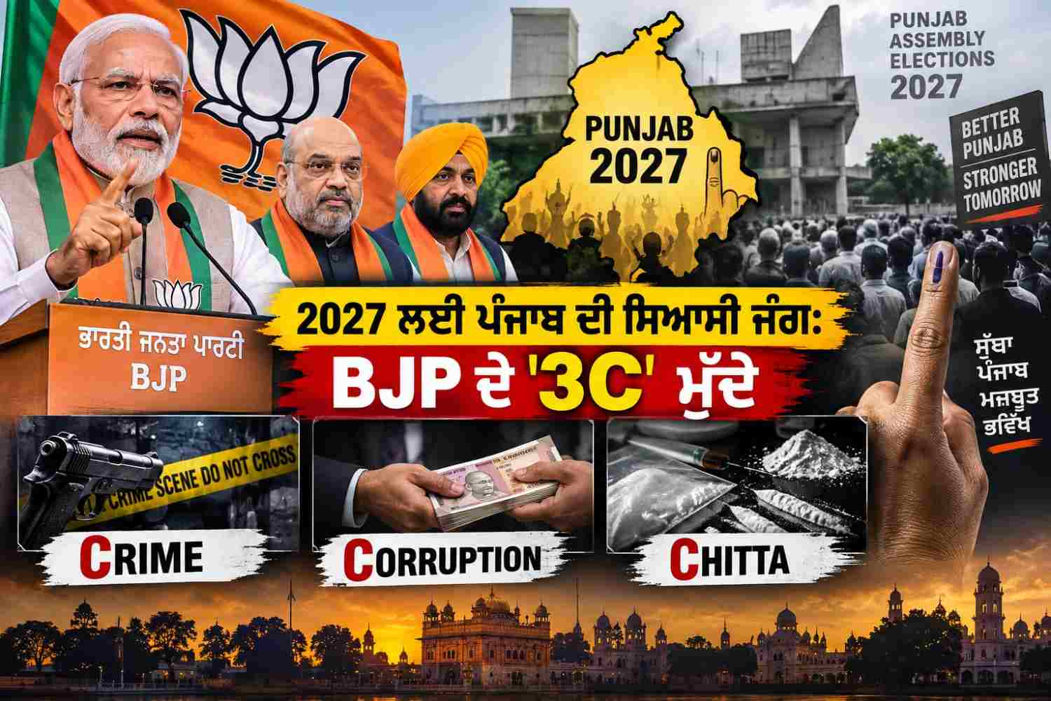 2027 ਲਈ ਪੰਜਾਬ ਦੀ ਸਿਆਸੀ ਜੰਗ: BJP ਦੇ ‘3C’ ਮੁੱਦੇ