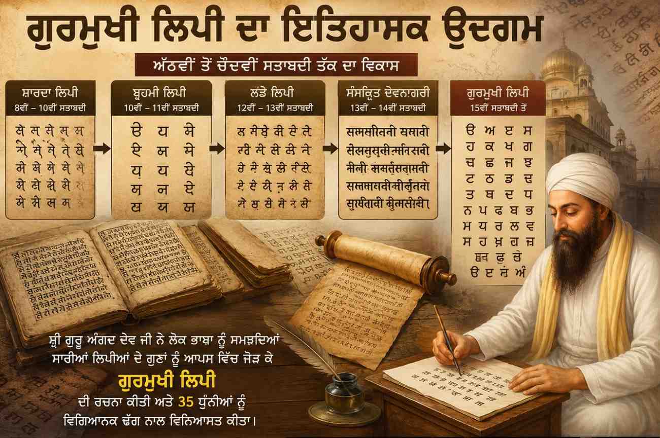 ਗੁਰਮੁੱਖੀ ਲਿੱਪੀ  ਦੇ ਇਤਿਹਾਸਕ ਜਨਮ ਸਰੋਤ