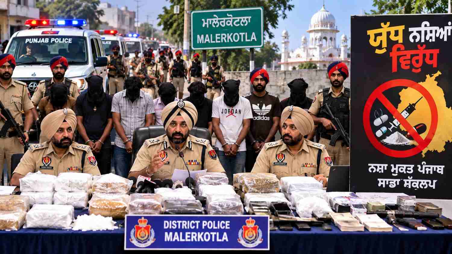 ਪੰਜਾਬ ਵਿੱਚ ਨਸ਼ਿਆਂ ਖ਼ਿਲਾਫ਼ ਪੁਲਿਸ ਦੀ ਕਾਰਵਾਈ: ਮਾਲੇਰਕੋਟਲਾ ਵਿੱਚ 26 ਦਿਨਾਂ ਦੌਰਾਨ 369 ਗ੍ਰਿਫ਼ਤਾਰ