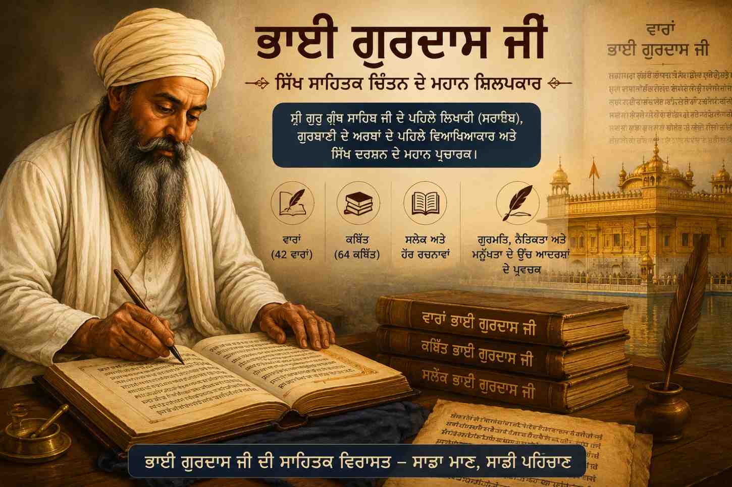 ਭਾਈ ਗੁਰਦਾਸ ਜੀ: ਸਿੱਖ ਸਾਹਿਤਕ ਚਿੰਤਨ ਦੇ ਮਹਾਨ ਸ਼ਿਲਪਕਾਰ