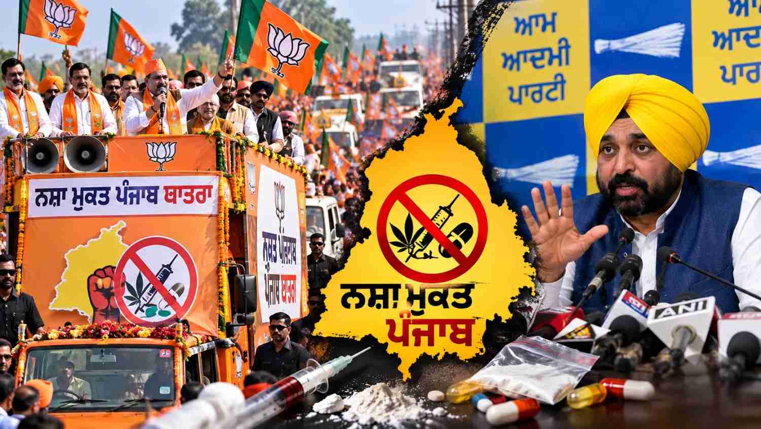 ਨਸ਼ਾ ਮੁਕਤ ਪੰਜਾਬ ਯਾਤਰਾ: BJP-AAP ਵਿਚਕਾਰ ਤਿੱਖੀ ਸਿਆਸੀ ਬਹਿਸ