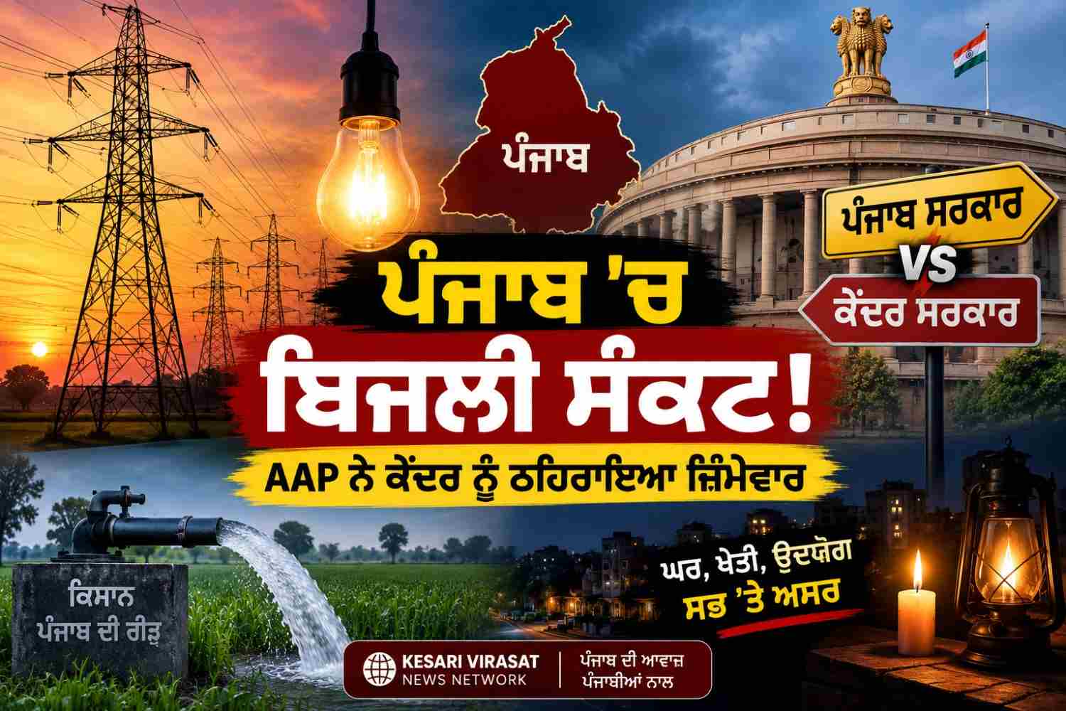 ਪੰਜਾਬ ’ਚ ਬਿਜਲੀ ਸੰਕਟ ’ਤੇ AAP ਤੇ ਕੇਂਦਰ ਆਹਮੋ-ਸਾਹਮਣੇ