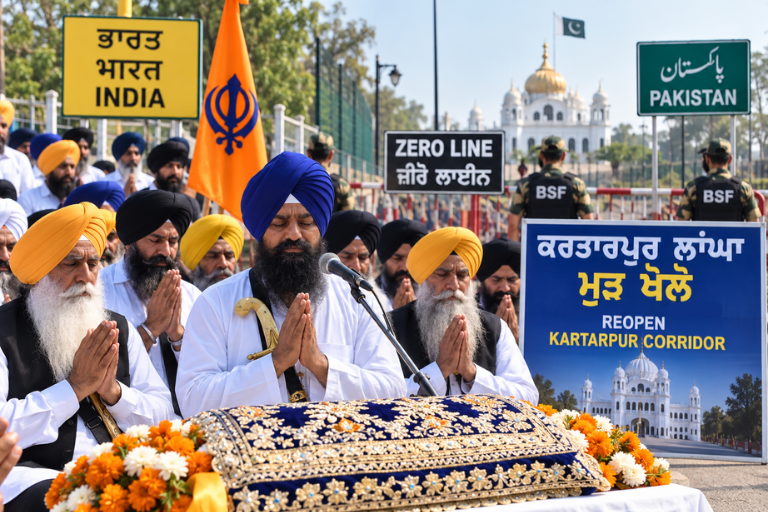 🟠 ਕਰਤਾਰਪੁਰ ਲਾਂਘਾ ਮੁੜ ਖੋਲ੍ਹਣ ਲਈ ਜ਼ੀਰੋ ਲਾਈਨ ਵੱਲ ਸਿੱਖ ਸੰਗਤ ਦਾ ਰੁਖ