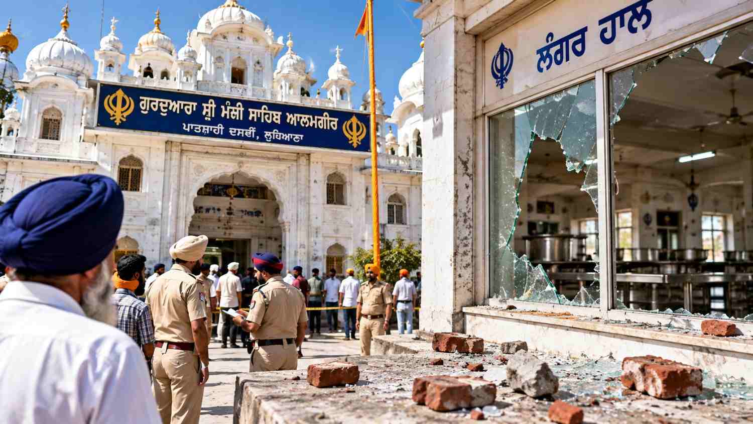 ਗੁਰਦੁਆਰਾ ਸ੍ਰੀ ਮੰਜੀ ਸਾਹਿਬ ਆਲਮਗੀਰ ਦੇ ਲੰਗਰ ਹਾਲ ’ਤੇ ਪਥਰਾਅ, ਜਥੇਦਾਰ ਗੜਗੱਜ ਤੇ ਐਡਵੋਕੇਟ ਧਾਮੀ ਵੱਲੋਂ ਸਖ਼ਤ ਨਿੰਦਾ