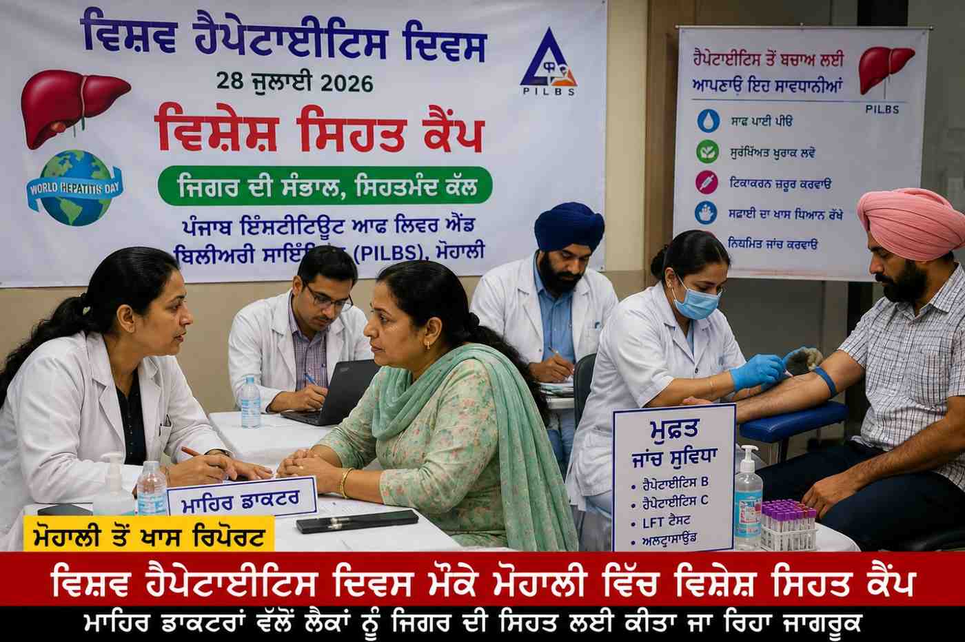 ਵਿਸ਼ਵ ਹੈਪੇਟਾਈਟਿਸ ਦਿਵਸ ਮੌਕੇ ਮੋਹਾਲੀ ਵਿੱਚ ਵਿਸ਼ੇਸ਼ ਸਿਹਤ ਕੈਂਪ