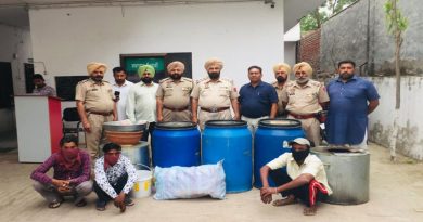 Police of District Jalandhar Rural Police Station Mehtapur recovered 550 kgs, 01 Chalo Bhathi, 07 bottles of illicit liquor and 03 drums of plastic, 01 drum of iron were recovered with great success.